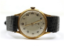 MEN'S CORD 18K GOLD CASE MECHANICAL WRISTWATCH