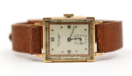 MENS JULES JURGENSEN 14K GOLD MECHANICAL WRISTWATCH