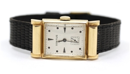 MENS BENRUS 14K GOLD CASE MECHANICAL WRISTWATCH