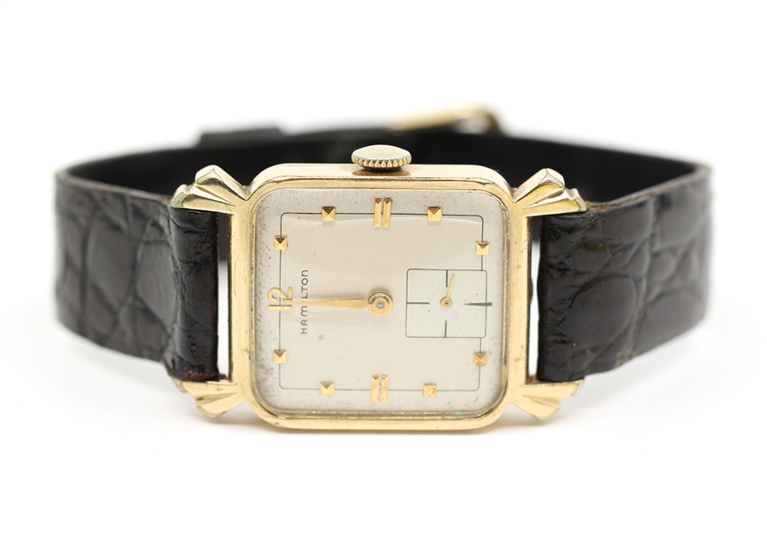 MENS HAMILTON GOLD-FILLED CASE MECHANICAL WRISTWATCH