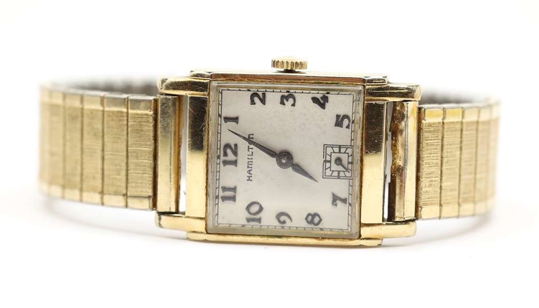 MENS HAMILTON GOLD-FILLED CASE MECHANICAL WRISTWATCH