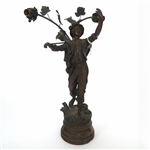 GEO MAXIM FAUCHEUR BRONZE SCULPTURE LAMP