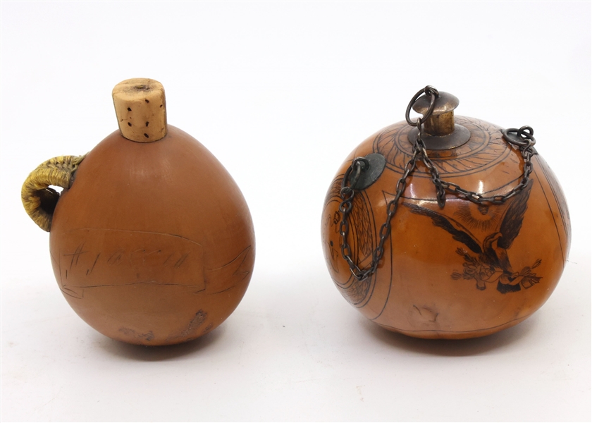 19TH C. CARVED GOURD SNUFF BOTTLES