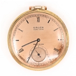 MEN'S GRUEN GOLD-FILLED CASE VERI-THIN POCKET WATCH