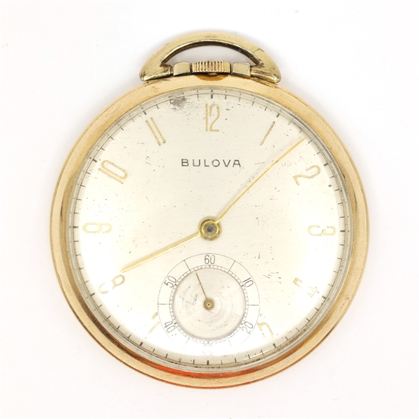 MENS BULOVA GOLD-FILLED CASE POCKET WATCH