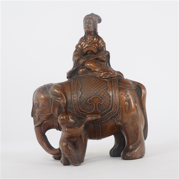 CHINESE BRONZE ELEPHANT STATUE