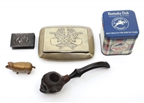 MATCH SAFE, PIPE, CIGARETTE CASE, & TOBACCO TIN