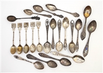 STERLING SILVER TRAVEL SOUVENIR SPOONS