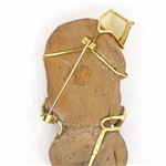 18K YELLOW GOLD & POLYMER CLAY ARTIST-MADE BROOCH