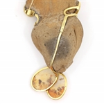 18K YELLOW GOLD & POLYMER CLAY ARTIST-MADE BROOCH
