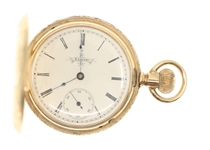 LADIES ELGIN GOLD-FILLED HUNTER'S CASE POCKET WATCH