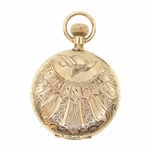 LADIES ELGIN GOLD-FILLED HUNTER'S CASE POCKET WATCH