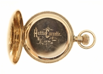 LADIES ELGIN GOLD-FILLED HUNTER'S CASE POCKET WATCH
