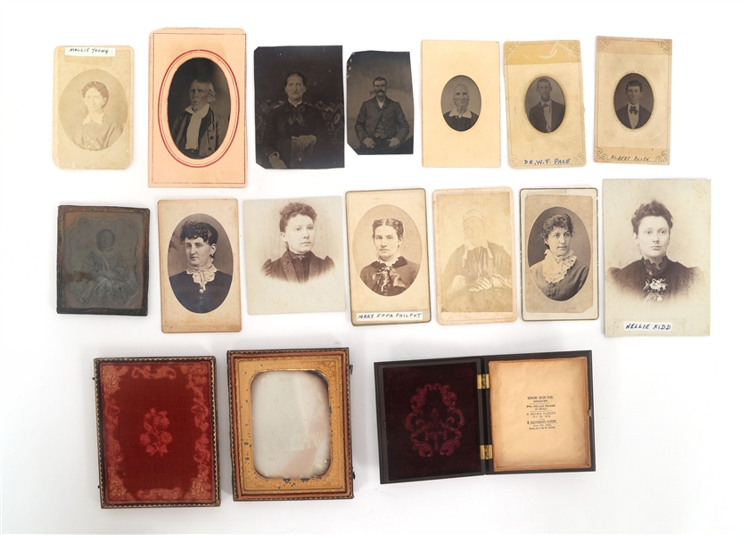 TIN-TYPE AND CABINET CARD FAMILY PORTRAITS