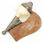 TIBETAN CONCH SHELL HORN WITH NICKEL & COPPER