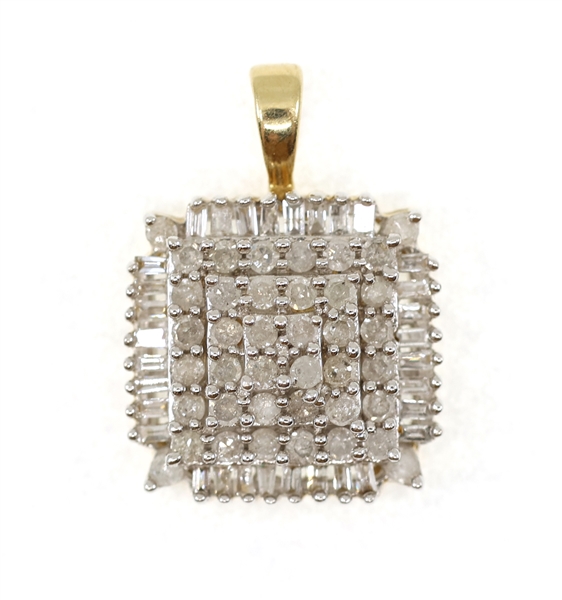 10K YELLOW GOLD 0.36 CTW DIAMOND CLUSTER PENDANT