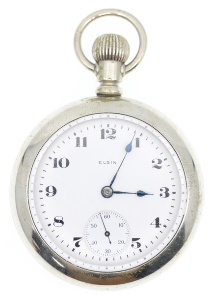 MENS ELGIN SILVERODE CASE POCKET WATCH