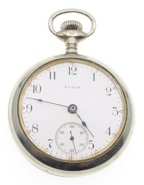 MENS ELGIN SILVERODE CASE POCKET WATCH