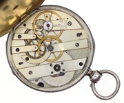 SWISS SILVERTONE CASE KEY-WIND POCKET WATCH