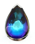 STERLING SILVER BACCARAT T51 GLASS COCKTAIL RING