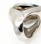 STERLING SILVER BACCARAT T51 GLASS COCKTAIL RING