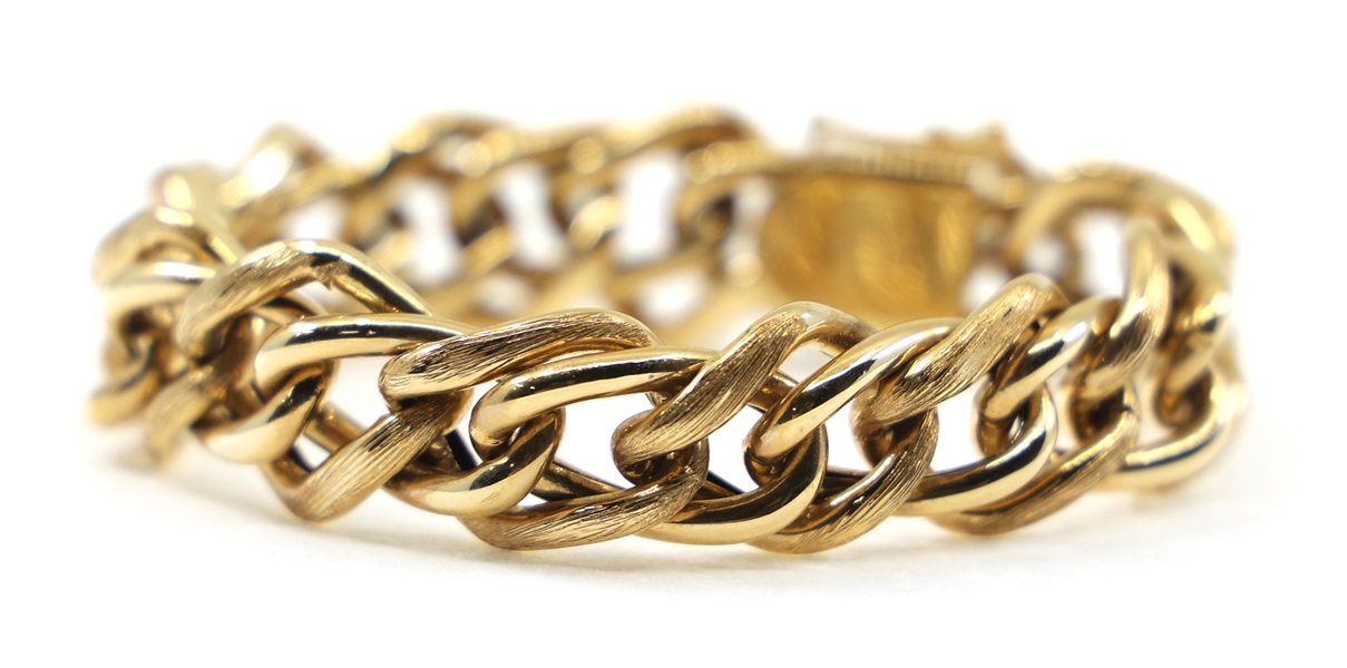 14K YELLOW GOLD FANCY LINK BRACELET