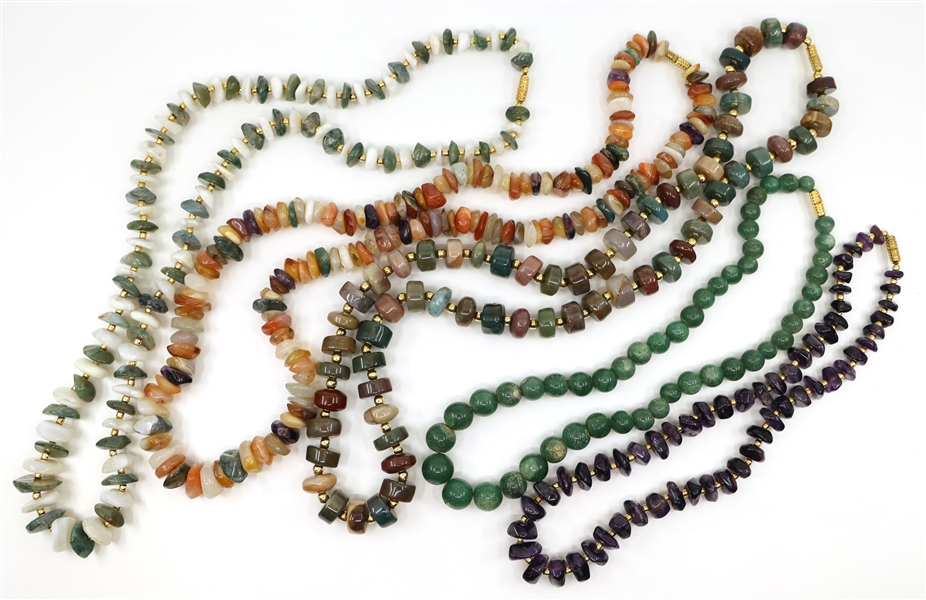 BEADED GEMSTONE NECKLACES - JASPER, AMETHYST & MORE