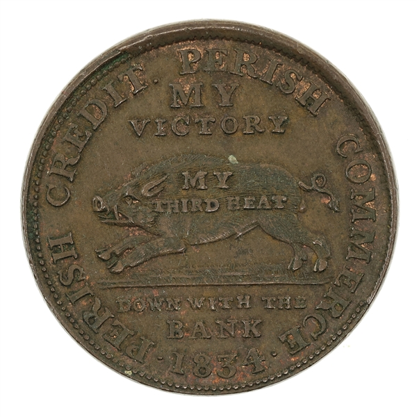 1834 RUNNING BOAR HARD TIMES TOKEN HT9