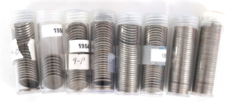 1950s US JEFFERSON 5C COINS - FULL & PARTIAL ROLLS