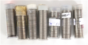 1950s US JEFFERSON 5C COINS - FULL & PARTIAL ROLLS