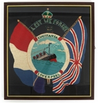 "LEST WE FORGET" LUSITANIA COMMEMORATIVE EMBROIDERY