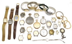 MECHANICAL WRIST & POCKET WATCHES FOR PARTS/REPAIRS