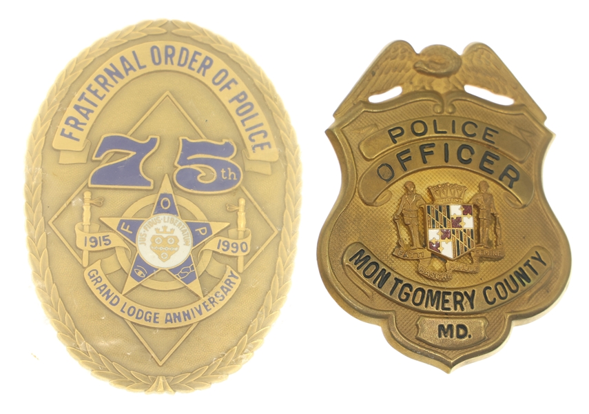 OBSOLETE MARYLAND POLICE & F.O.P. COMMEMORATIVE BADGES