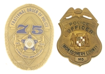 OBSOLETE MARYLAND POLICE & F.O.P. COMMEMORATIVE BADGES