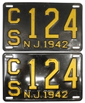 1942 NEW JERSEY LICENSE PLATES 