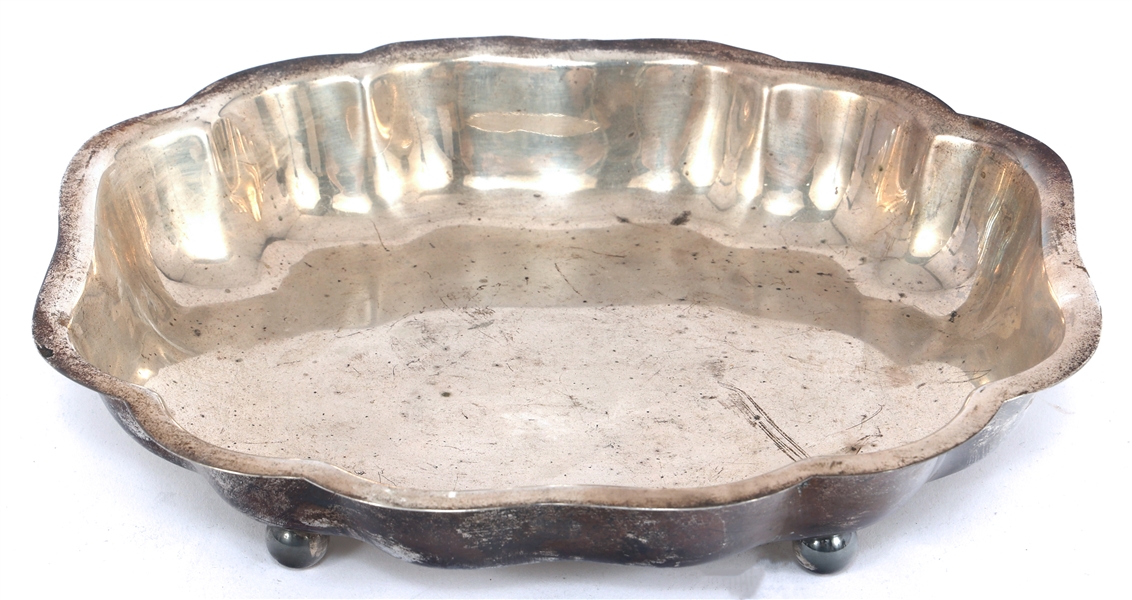 DURHAM SILVER CO. STERLING FOOTED SERVING DISH 