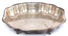 DURHAM SILVER CO. STERLING FOOTED SERVING DISH 