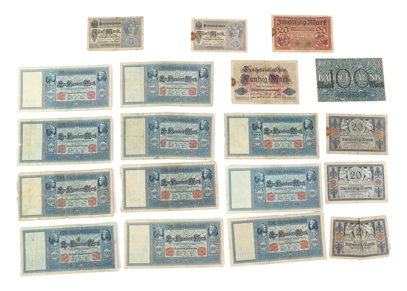 EARLY 20TH C. GERMAN BANKNOTES