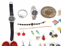 COSTUME JEWELRY EARRINGS AND WATCHES