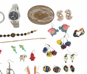 COSTUME JEWELRY EARRINGS AND WATCHES