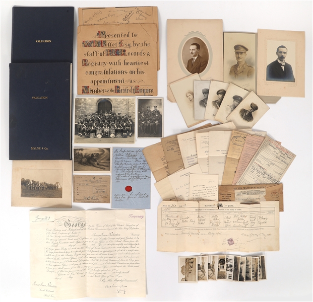 EARLY 20TH C. MILITARY IMAGES, LETTER, & DOCUMENTS