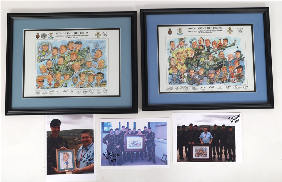 ROYAL ARMOURED CORPS 2006 & 2007 CARICATURE PRINTS 