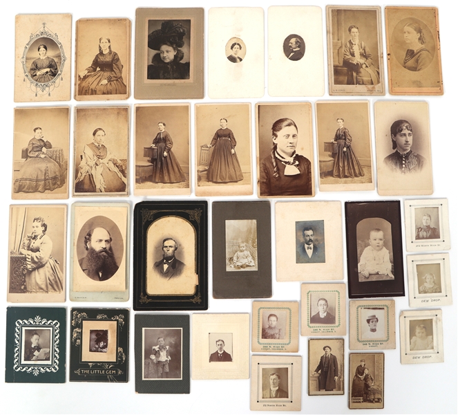 CARTE DE VISITE PORTRAITS - MEN WOMEN & CHILDREN