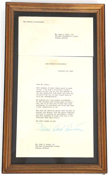 1952 MAMIE EISENHOWER SIGNED LETTER