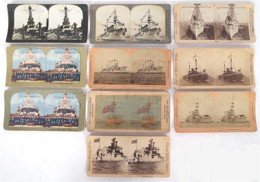 US MILITARY BATTLESHIP & OTHER SHIPS OF WAR STEREOVIEWS