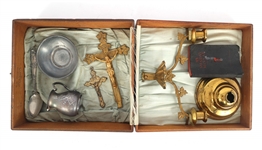 20TH C. CATHOLIC LAST RITES BOX KIT