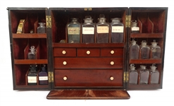 ENGLISH MAHOGANY TRAVELING APOTHECARY CABINET