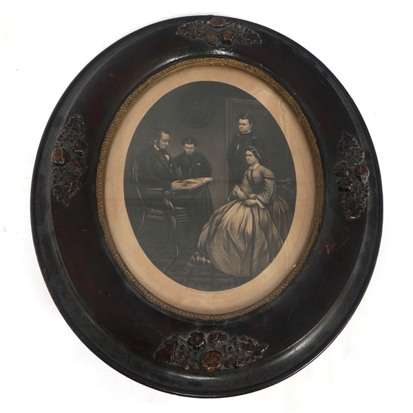 19TH C. MOORE & CO. LINCOLN FAMILY LITHOGRAPH