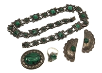 MALACHITE & STERLING SILVER FASHION JEWELRY