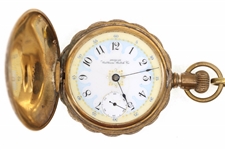 MENS WALTHAM GOLD FILLED HUNTERS CASE POCKET WATCH